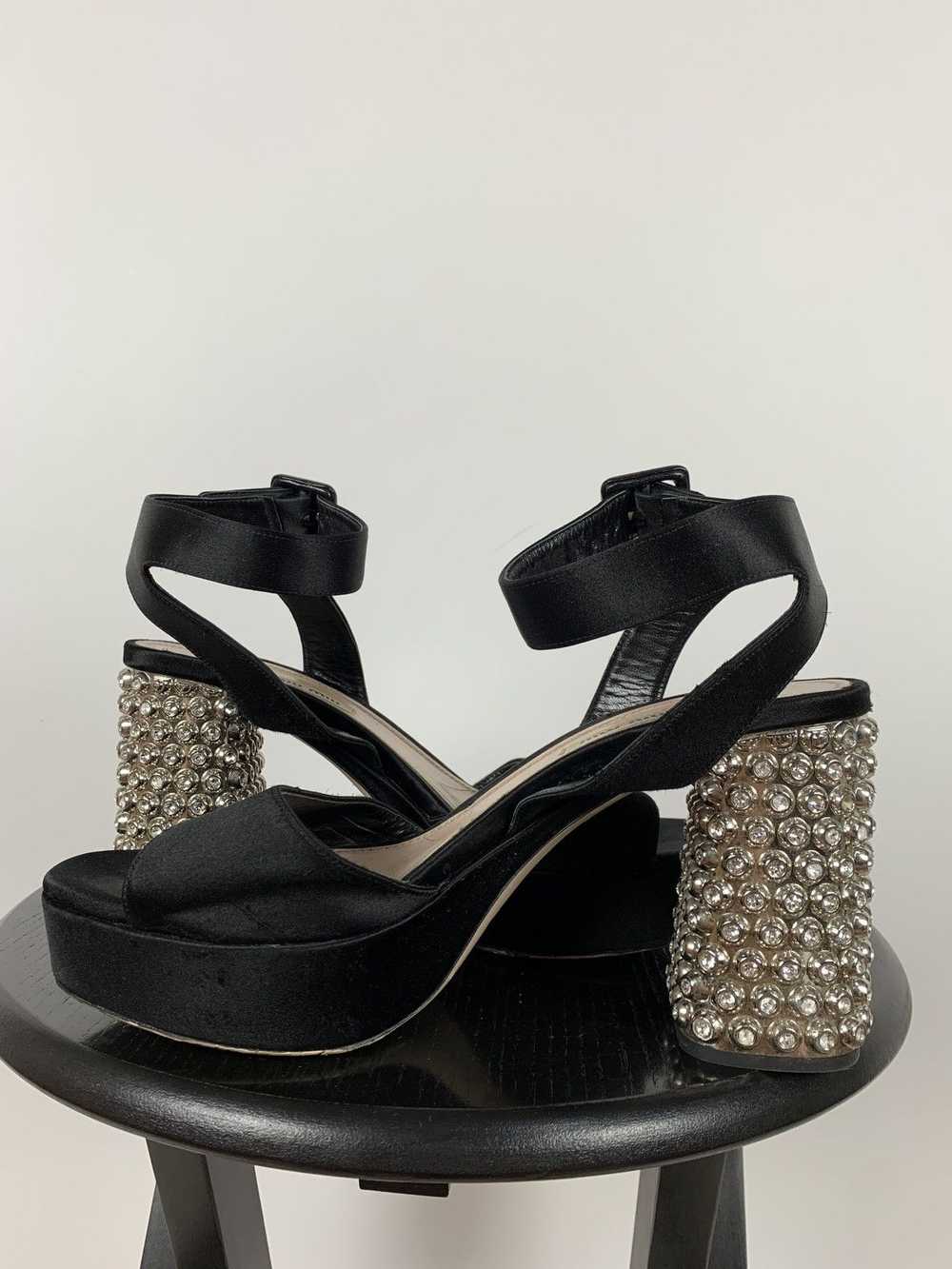 Miu Miu × Prada Miu Miu Satin Rhinestones Platfor… - image 5