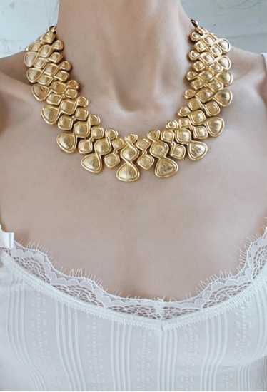 gold tone statement necklace