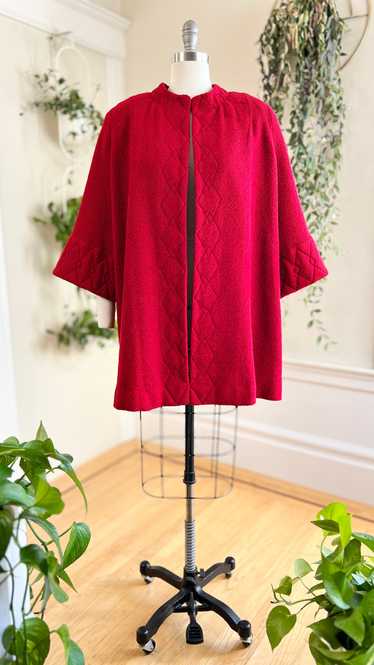 1940s Red Wool Swing Coat | large/x-large