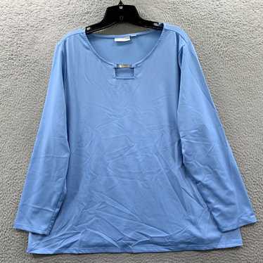 Susan Graver Beautiful SUSAN GRAVER Blue Long Slee