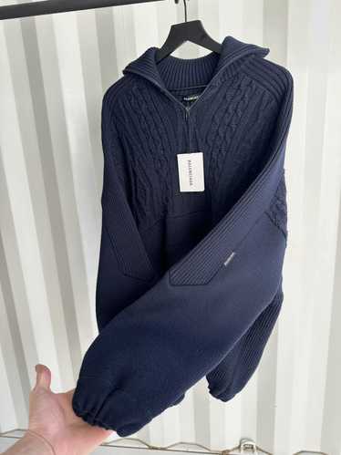 Balenciaga 1/4 Zip Knit Sweater Oversize