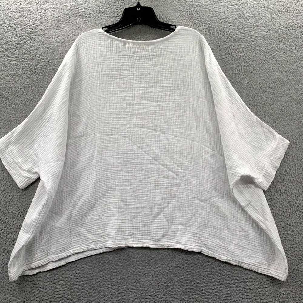 Vintage White Short Sleeve Large Size Women's Ele… - image 2