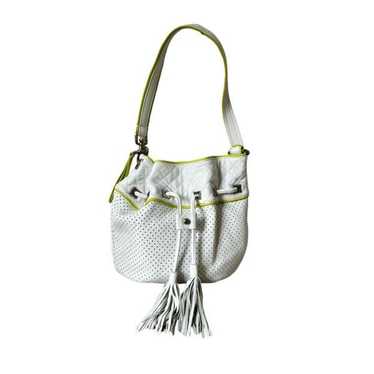 Francesco Biasia White Hobo Bag Lime Green Trim L… - image 1