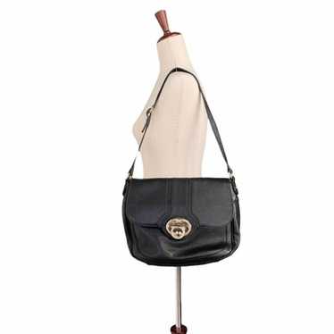 Emma Fox Purse Black Genuine Leather Saddle Bag Pr