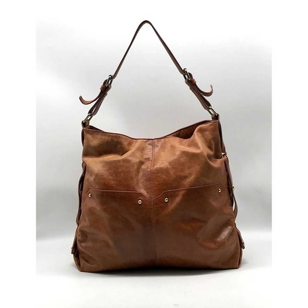 Badgley Mischka Light Brown Leather Hobo Bag - image 2