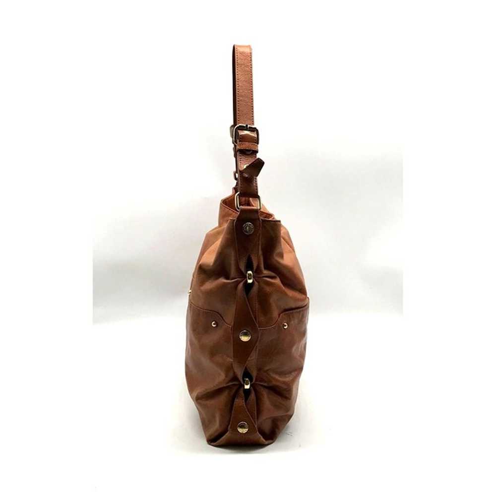 Badgley Mischka Light Brown Leather Hobo Bag - image 3