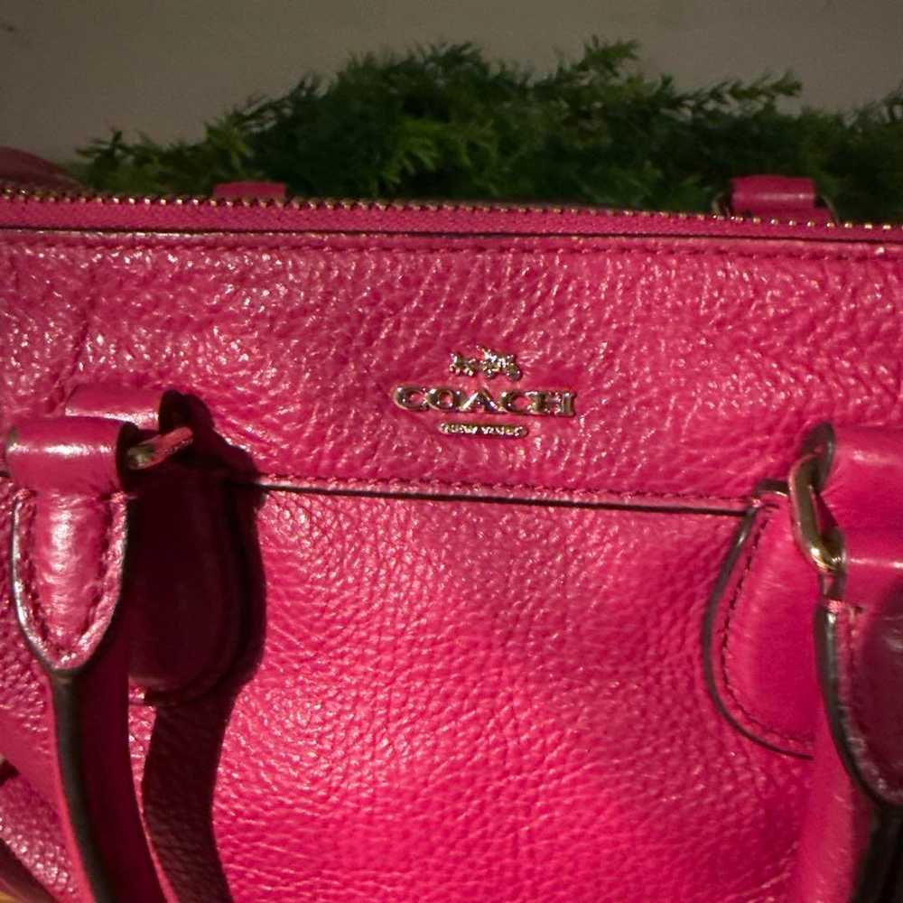 COACH Pink Leather × Boa Mini Boston Shoulder Bag - image 5