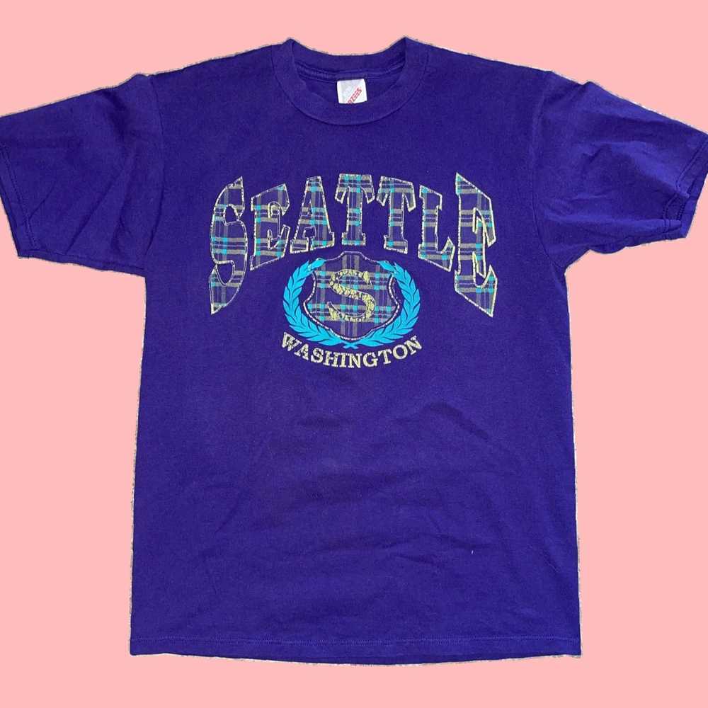 Jerzees Authentic Vintage Purple Seattle Graphic … - image 1