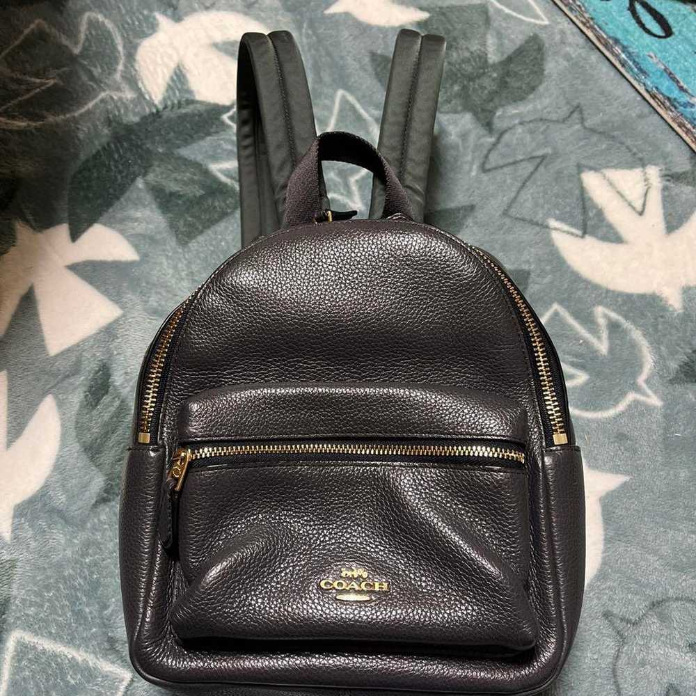 COACH Gray Leather Backpack - image 1