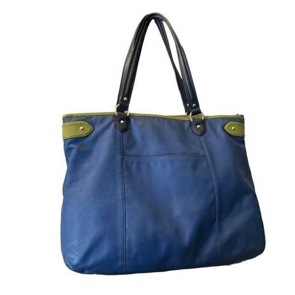 COACH Leather Daisy Emma Blue Green Tote Style sh… - image 4