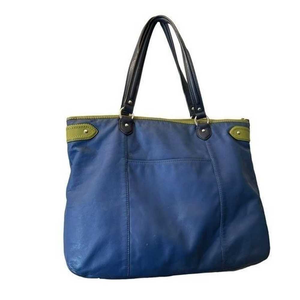 COACH Leather Daisy Emma Blue Green Tote Style sh… - image 5