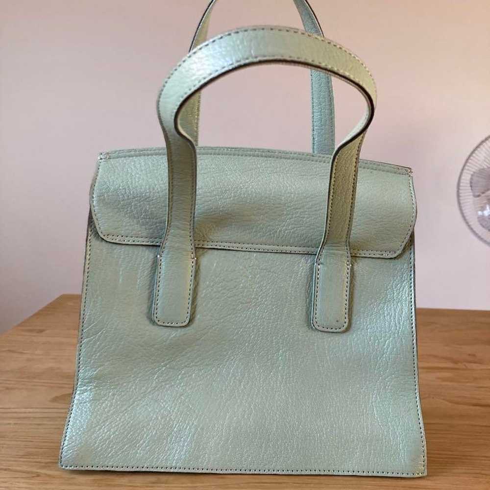 Mint Green Leather Handbag - image 2