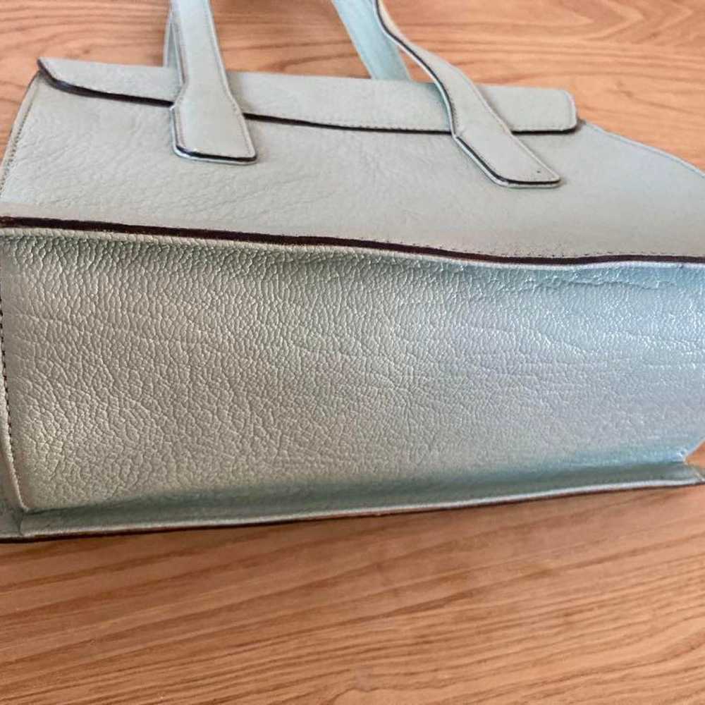 Mint Green Leather Handbag - image 7