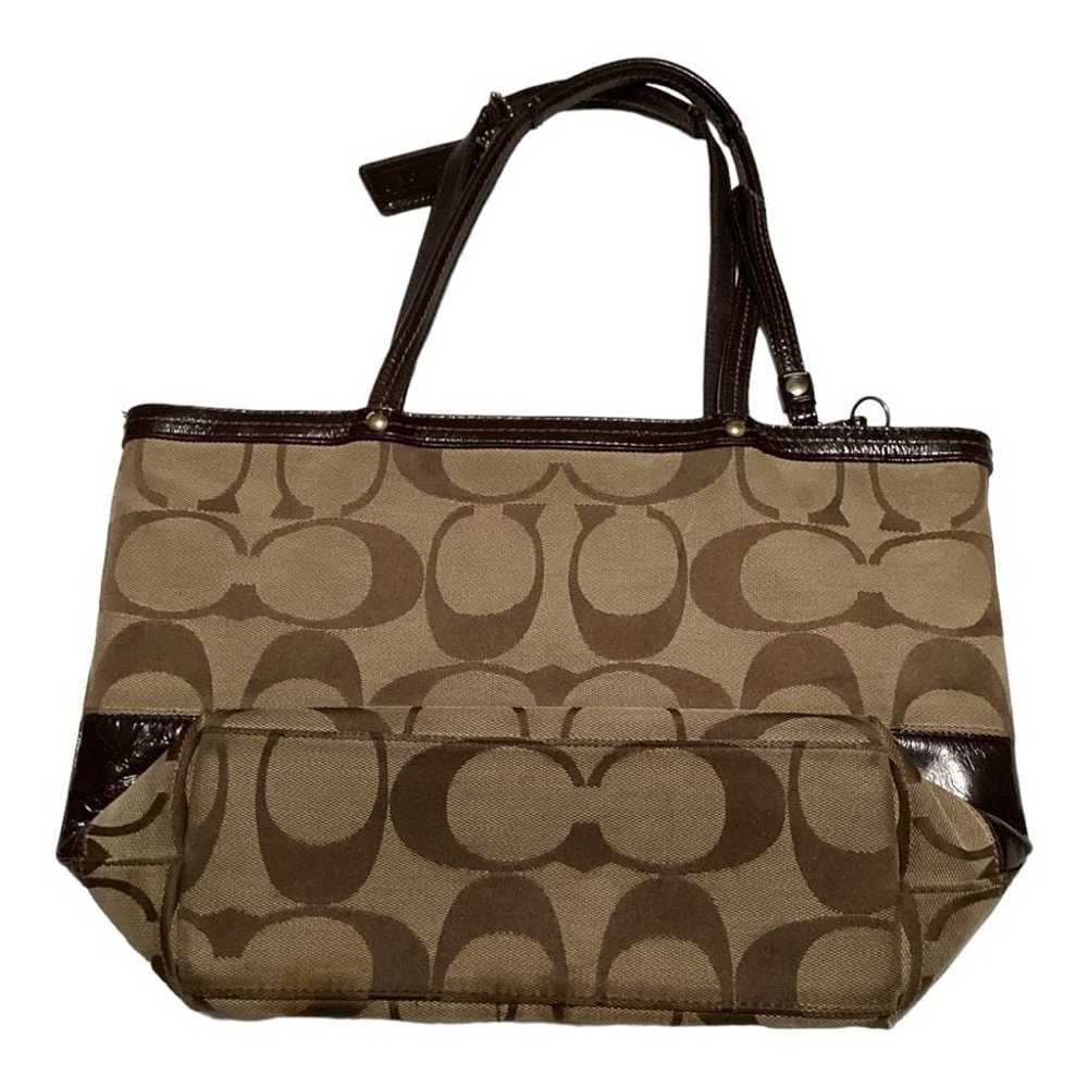 Coach Signature Women's Brown Canvas Patent Leath… - image 6