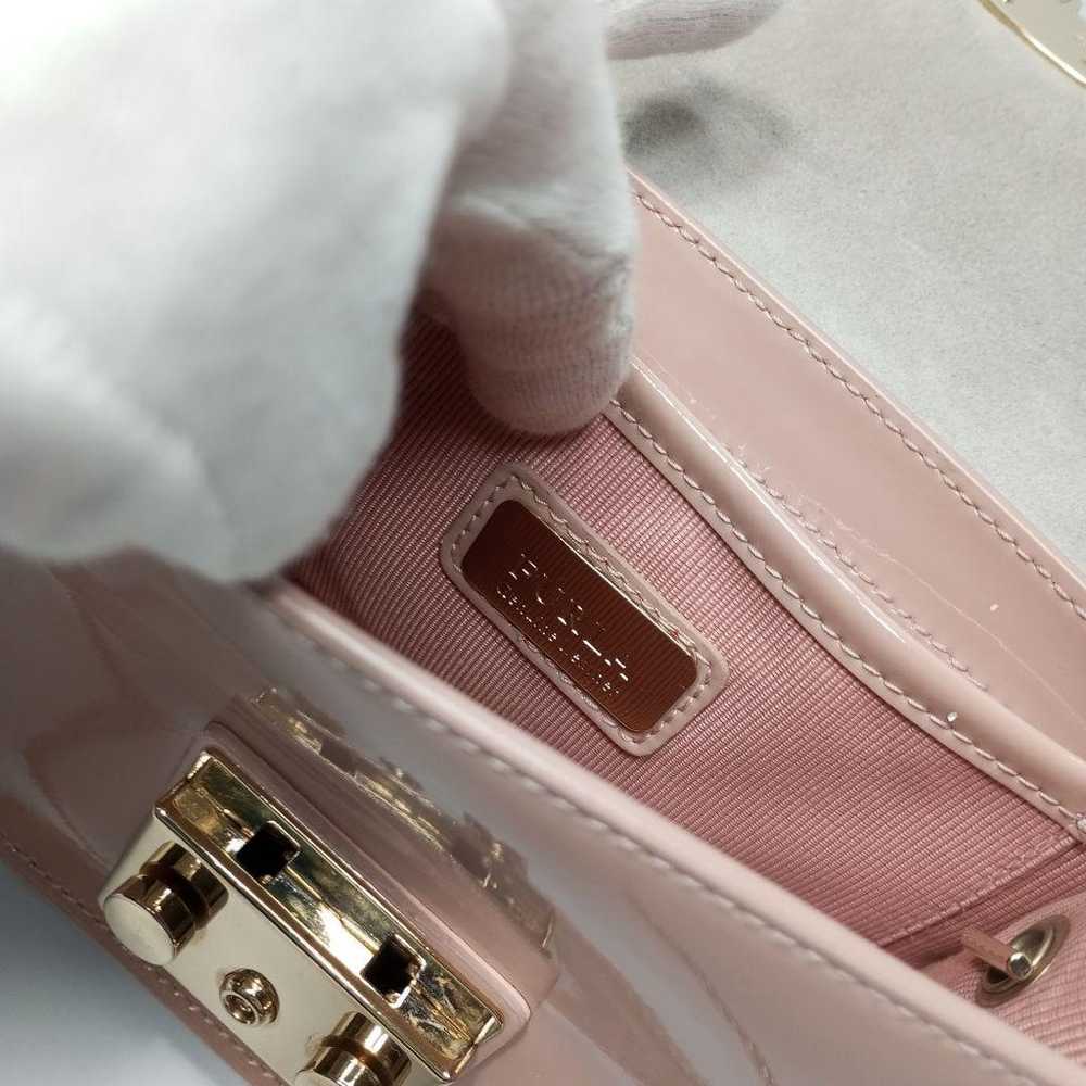 FURLA Enamel Shoulder Bag Pink Beige with Gold Ha… - image 12