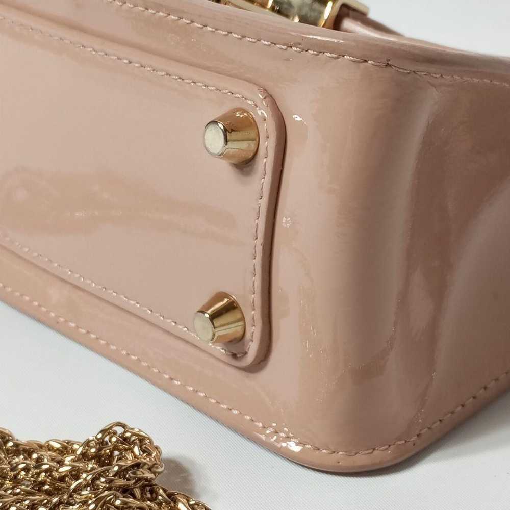 FURLA Enamel Shoulder Bag Pink Beige with Gold Ha… - image 8