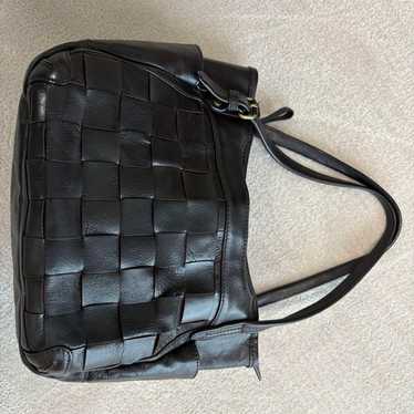 Dakota Leather Woven Shoulder Bag