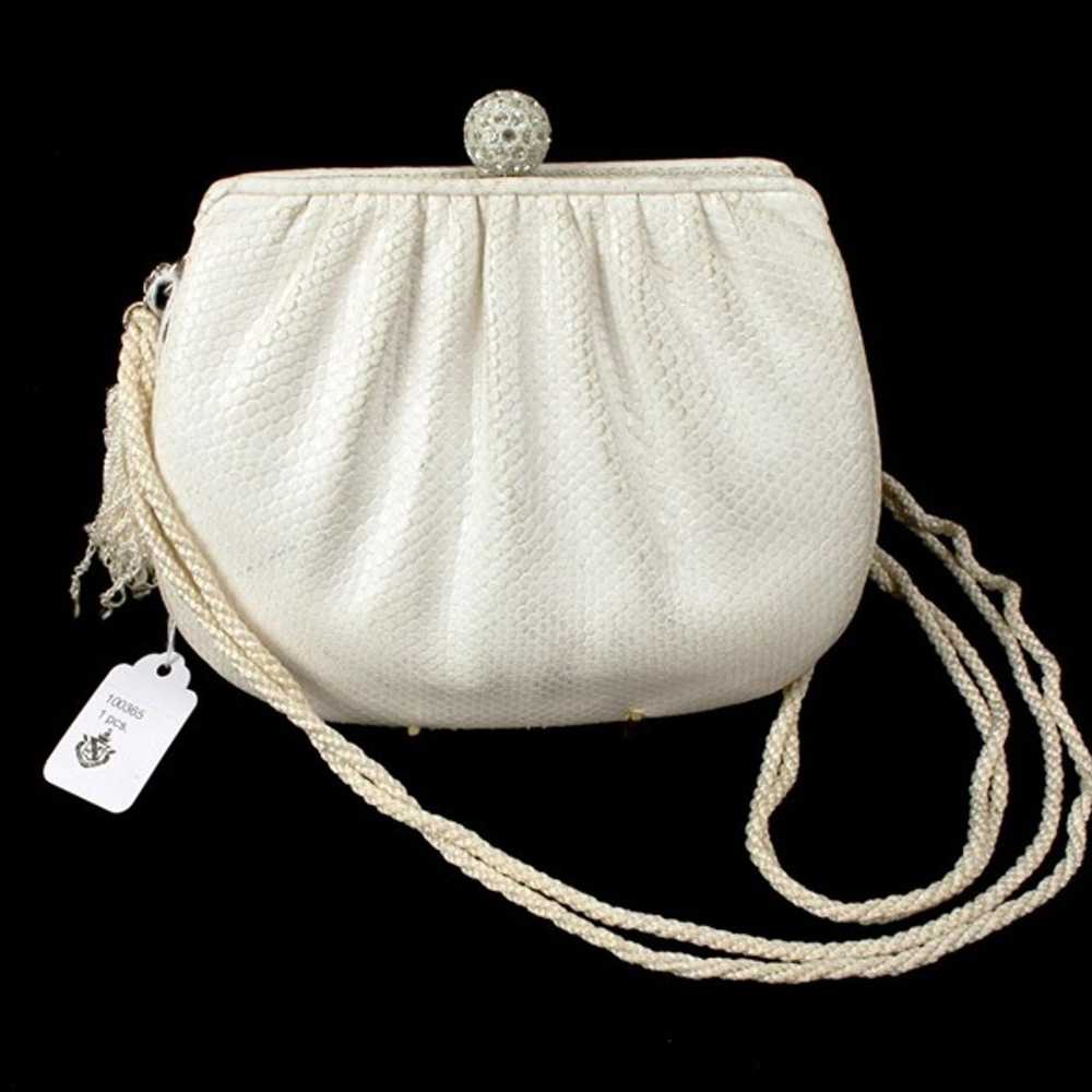 Vintage Judith Leiber White Snakeskin Bag - image 1