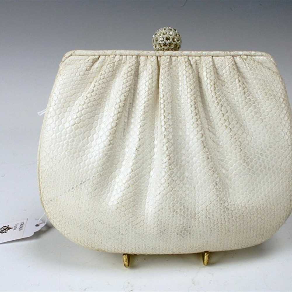 Vintage Judith Leiber White Snakeskin Bag - image 2