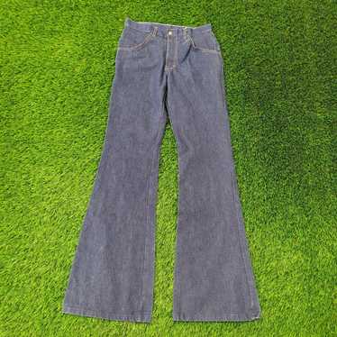 Vintage Vintage 70s Disco Flared Jeans 30x36 Dark… - image 1