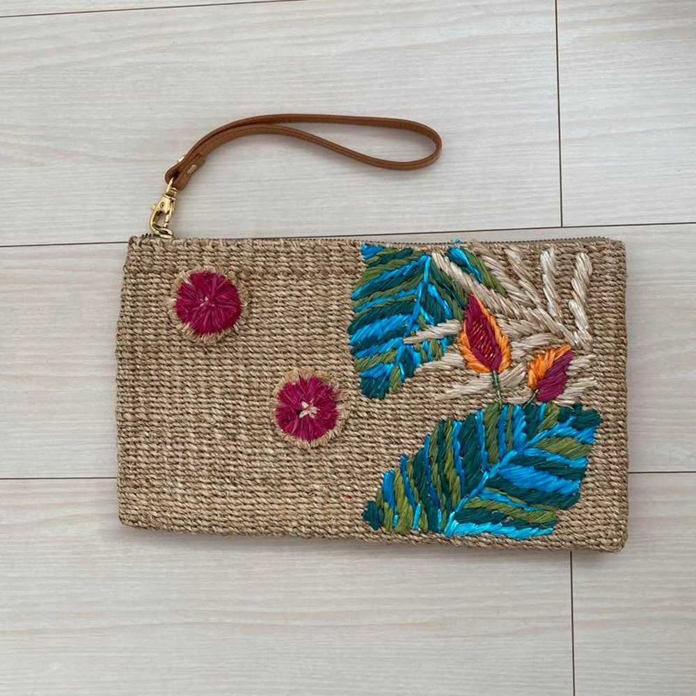 ARANAS Clutch Bag Straw Embroidery - image 1