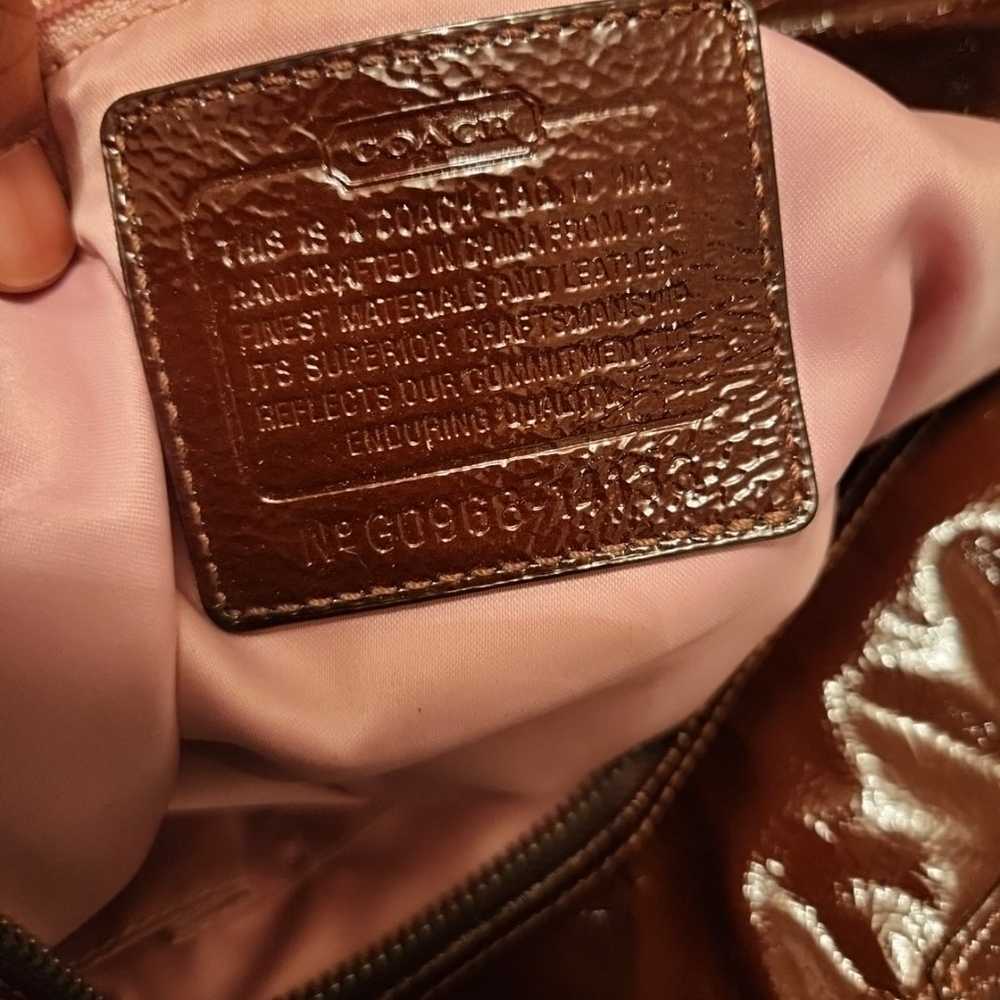 Vintage Coach Madison Tribeca Art Tan gold satin … - image 8