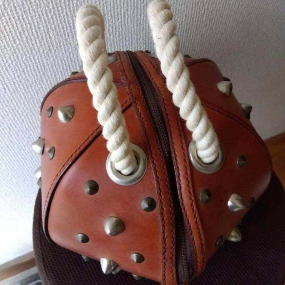 One-of-a-kind leather artisan handbag with studs,… - image 3