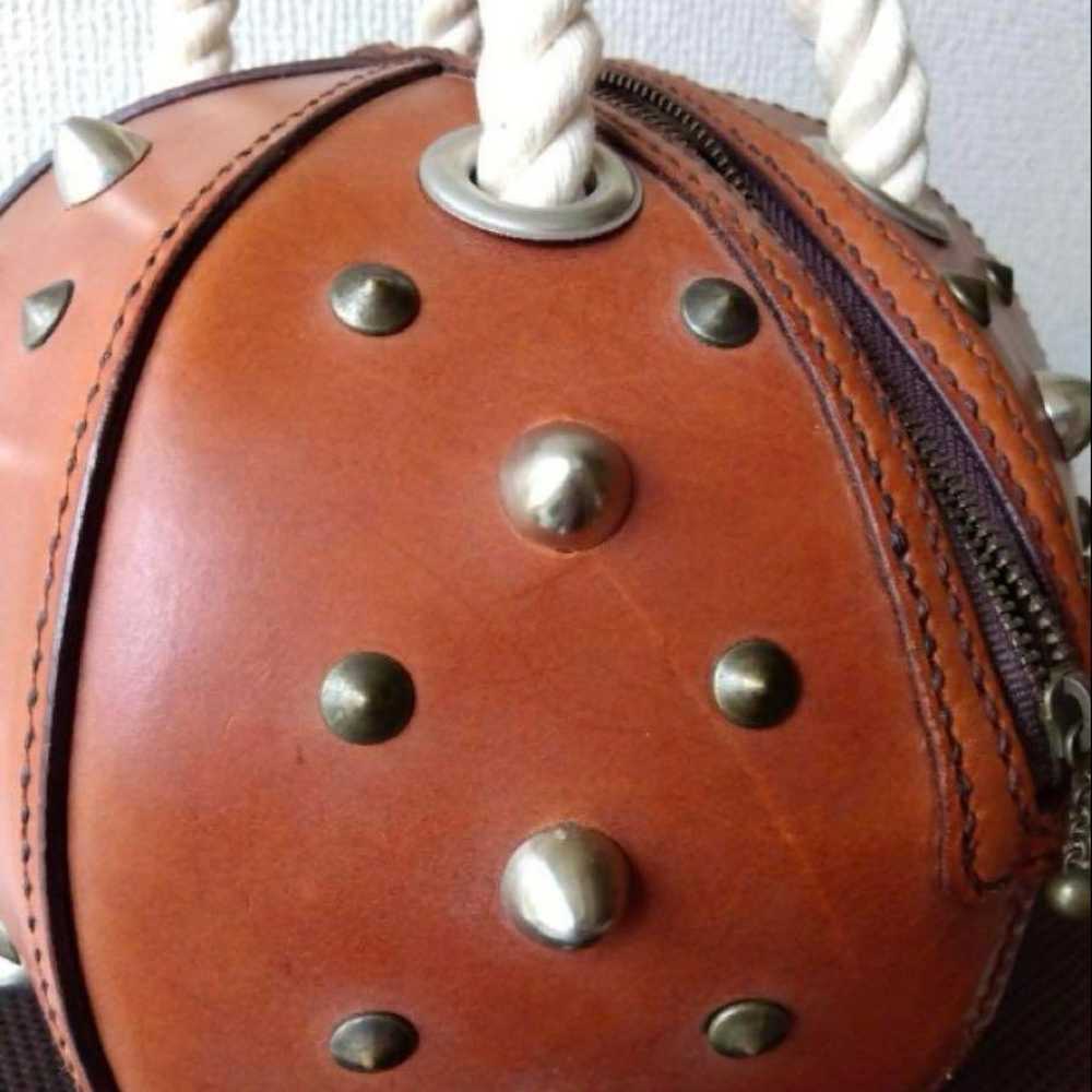 One-of-a-kind leather artisan handbag with studs,… - image 7