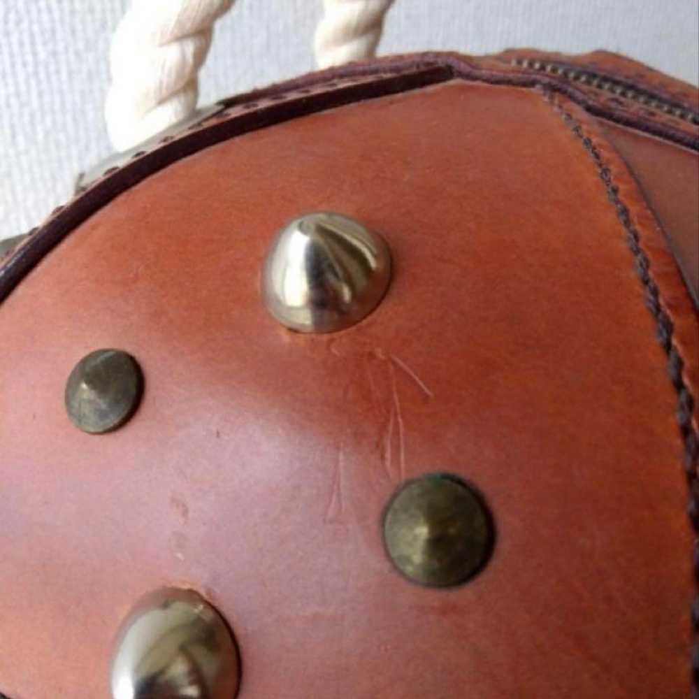 One-of-a-kind leather artisan handbag with studs,… - image 8