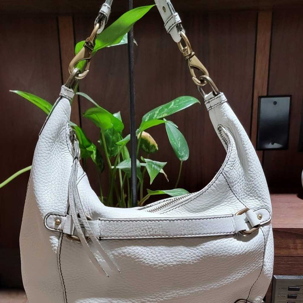 COLE HAAN CREAM IVORY
PEBBLED LEATHER HOBO
SHOULD… - image 2