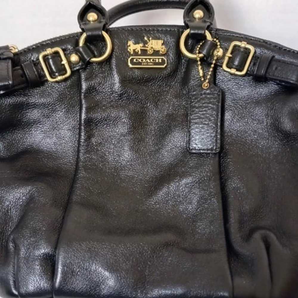 Beautiful Coach Madison Black Leather & Silver Ha… - image 6