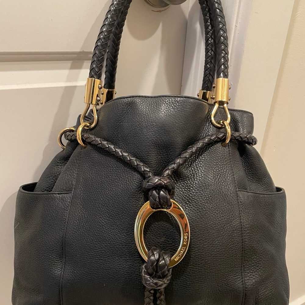 Michael Kors leather shoulder black bag - image 11