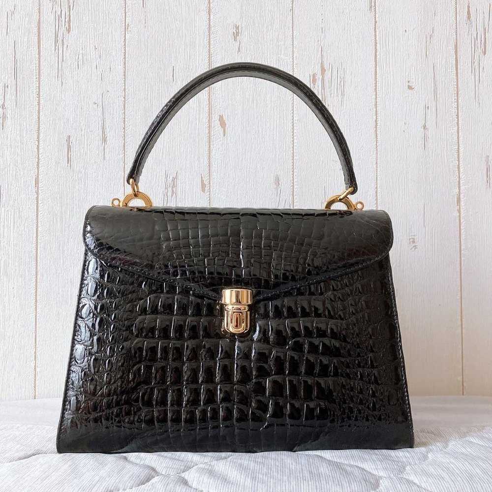 GENUINE CROCODILE Handbag with Shining Finish in … - image 2