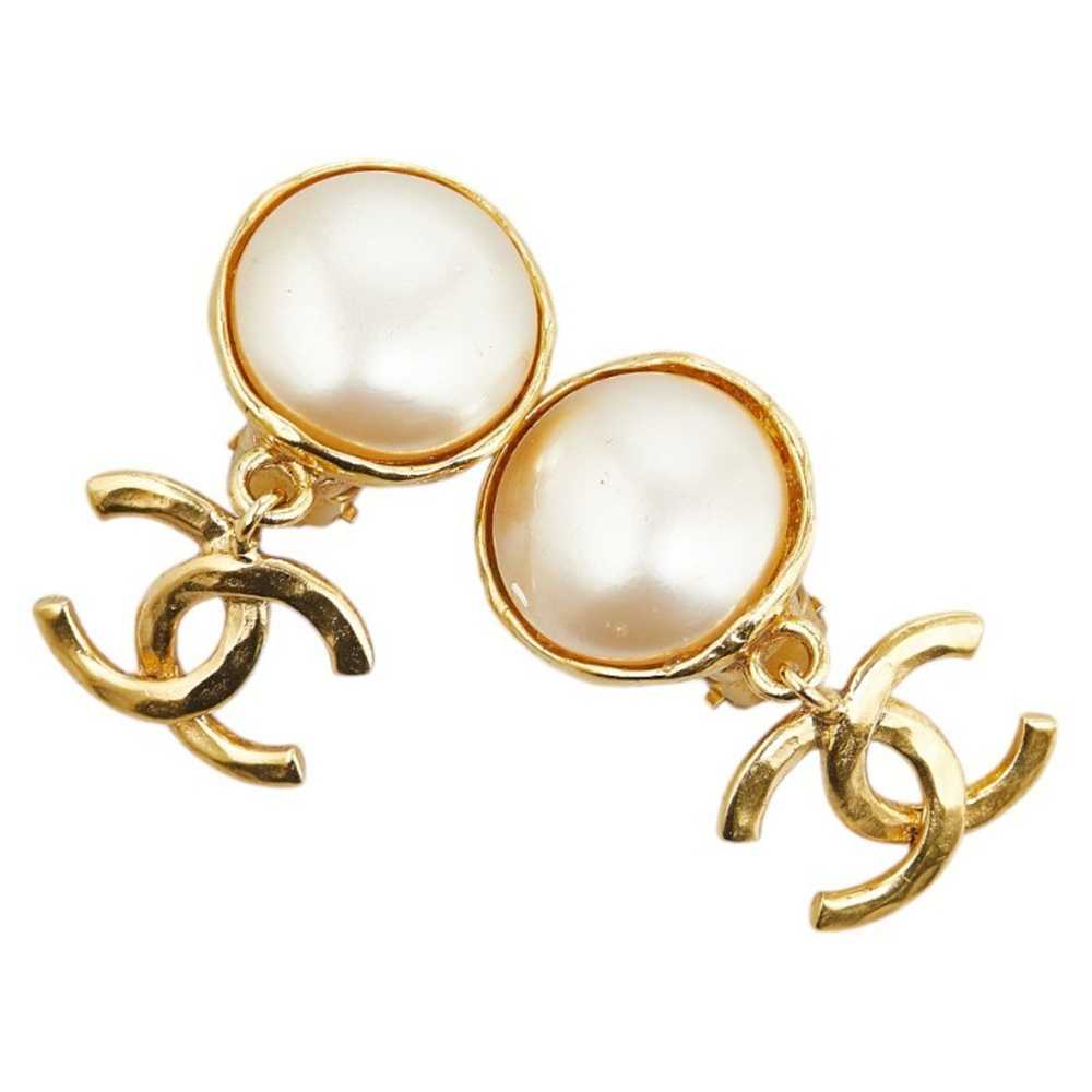 Chanel Chanel Coco Mark Swing Earrings Gold Faux … - image 1