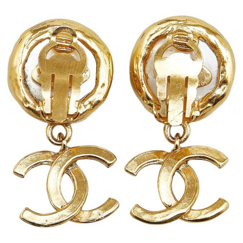 Chanel Chanel Coco Mark Swing Earrings Gold Faux … - image 3