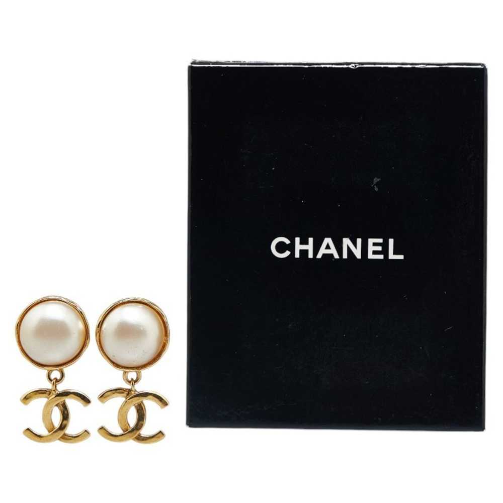 Chanel Chanel Coco Mark Swing Earrings Gold Faux … - image 5