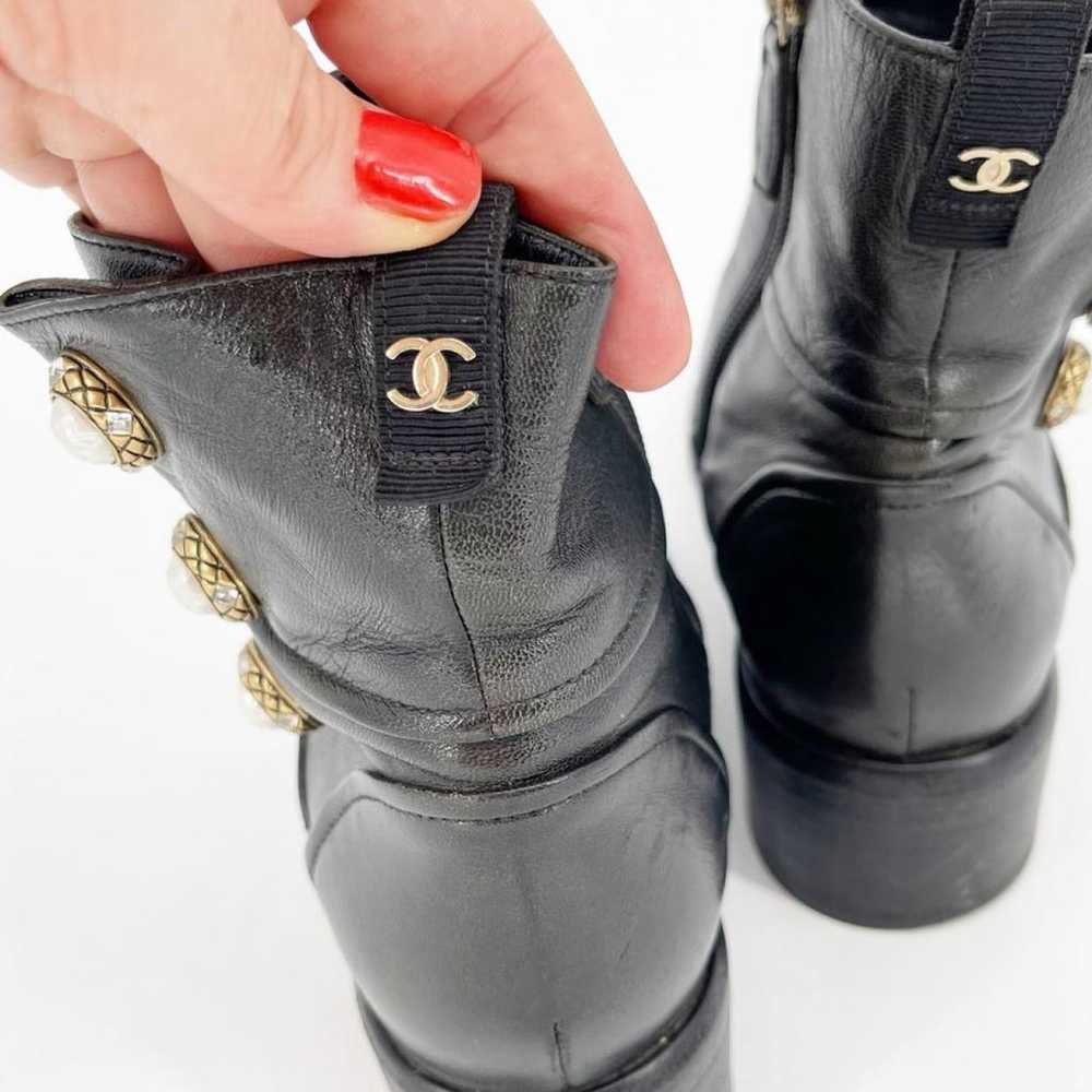 Chanel Leather biker boots - image 10