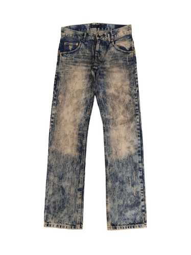 Japanese Brand Old Frame Acid Wash Faded Denim Jea