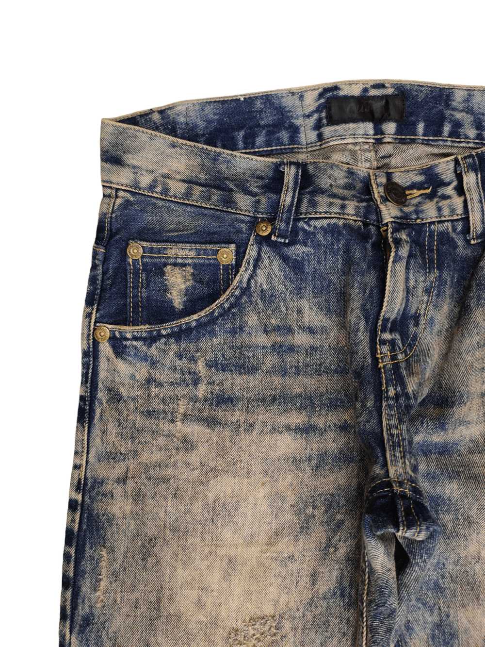 Japanese Brand Old Frame Acid Wash Faded Denim Je… - image 4