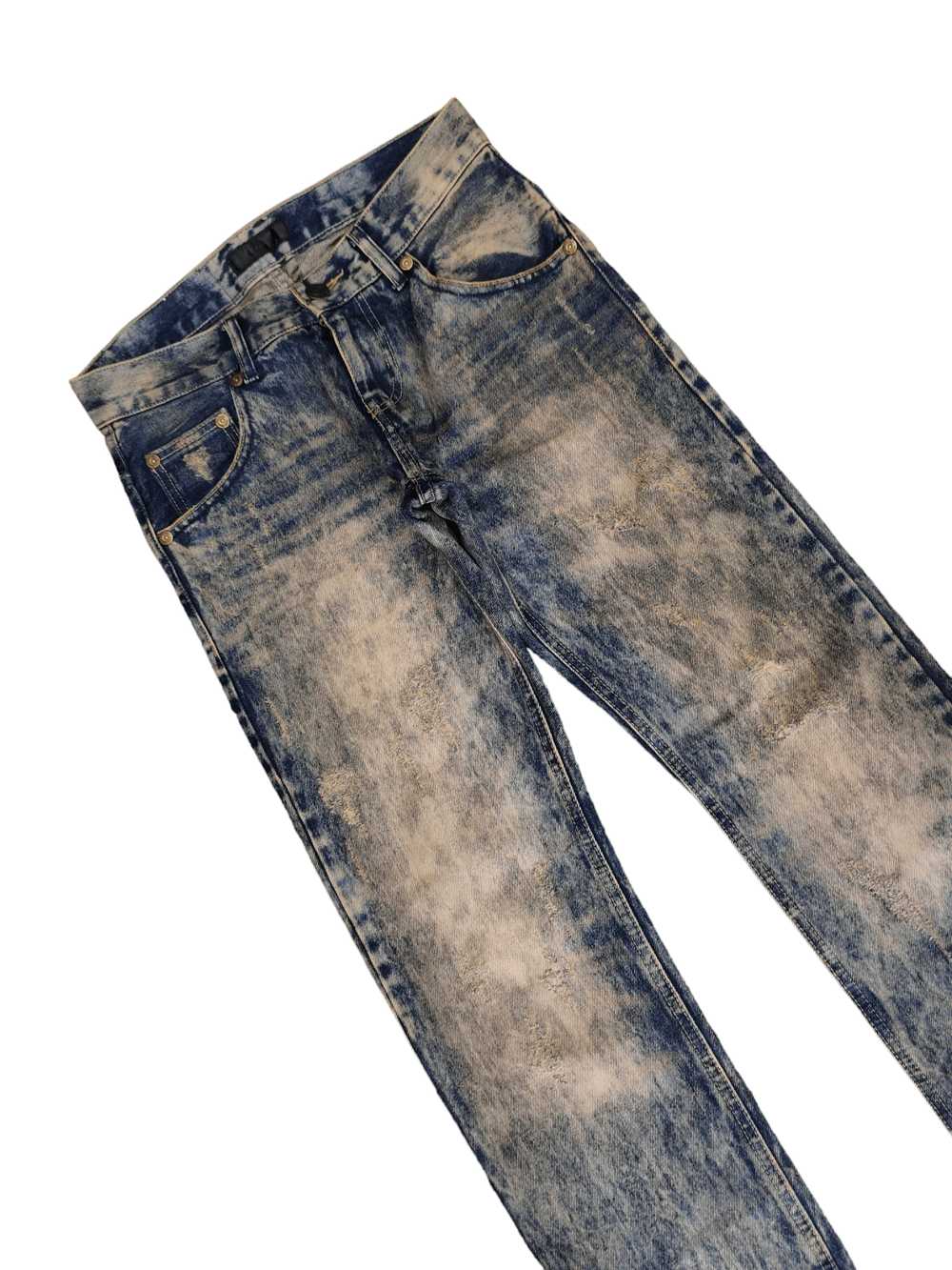 Japanese Brand Old Frame Acid Wash Faded Denim Je… - image 6