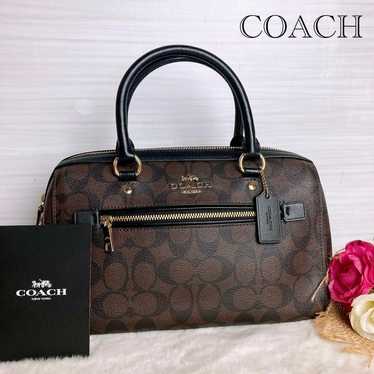 Unused Level ☆ COACH Tote Bag Signature Brown Leat