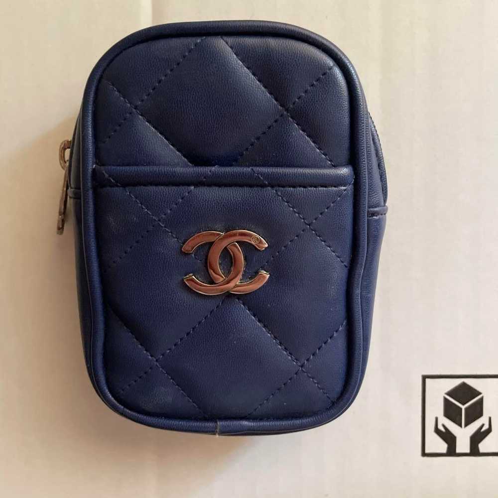 CHANEL Navy Quilted Pouch - image 1