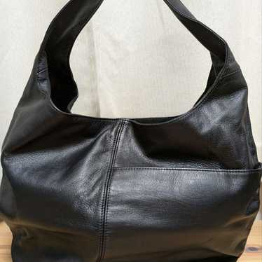 Papillon Ear Tamago L Egg Black Leather Shoulder B