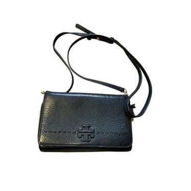 Tory Burch black leather wallet crossbody