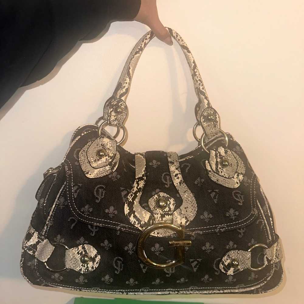 Guess Vintage Y2K 2000s Denim Big G Purse - image 2