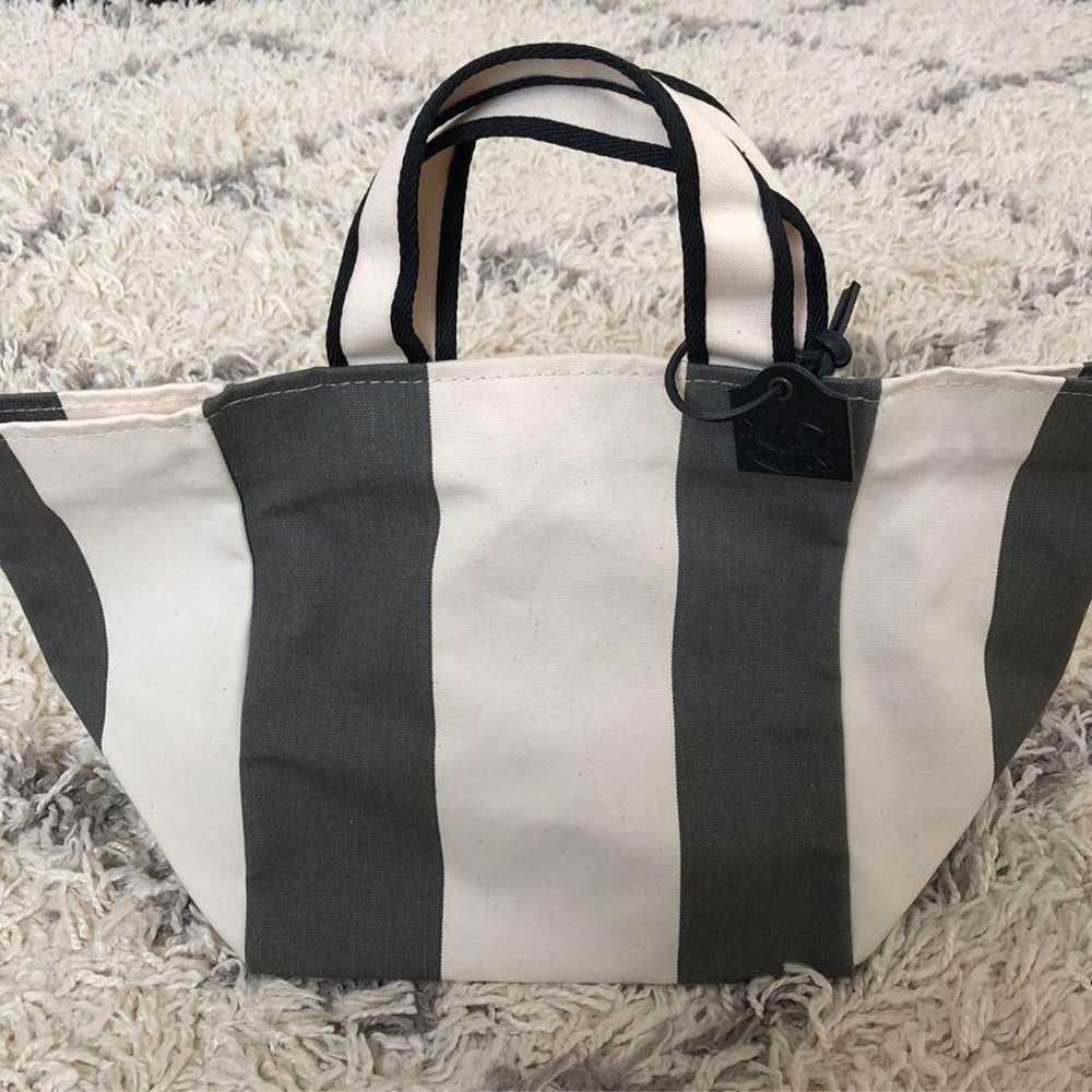 TAMPICO Tote Bag xs White with Gray Stripes - image 1