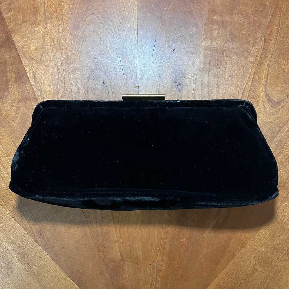 Vintage Garay Black Velvet Evening Clutch with Co… - image 1