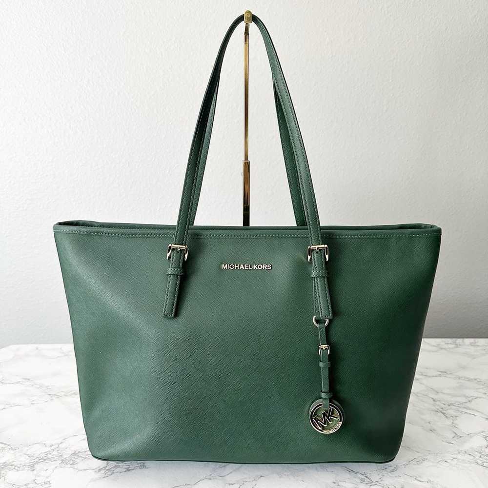 NWOT Michael Kors Forest Green Saffiano Leather X… - image 1