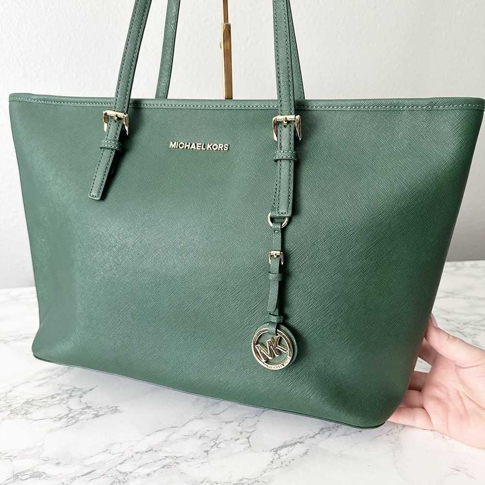 NWOT Michael Kors Forest Green Saffiano Leather X… - image 2