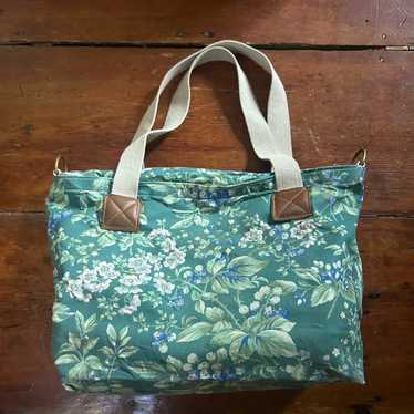 Vintage 90s top Laura Ashley floral paisley canvas duffel tote bag